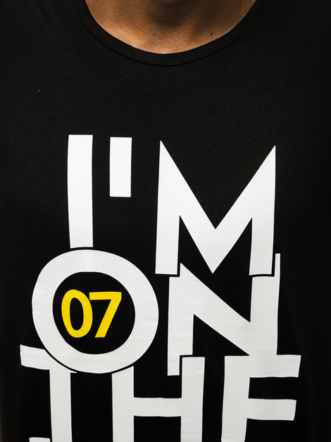 T-Shirt Homme Noir OZONEE JS/KS2078Z