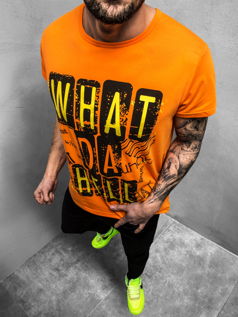 T-Shirt Homme Orange OZONEE JS/KS1996Z