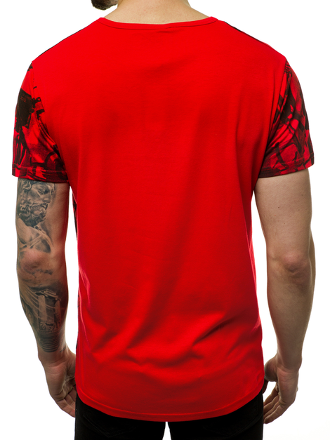 T-Shirt Homme Rouge OZONEE JS/KS1987