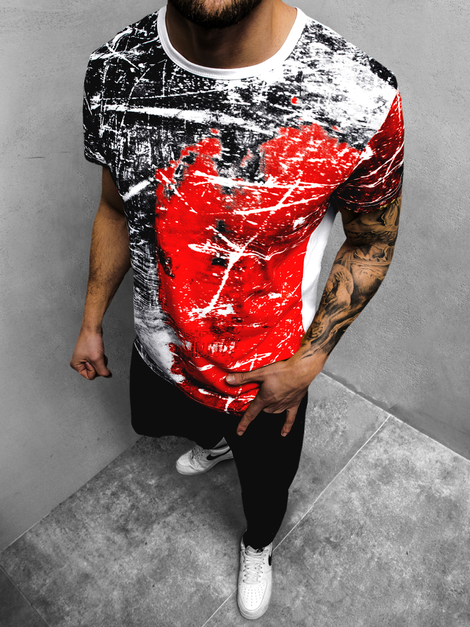 T-Shirt Homme Rouge OZONEE JS/SS10929Z