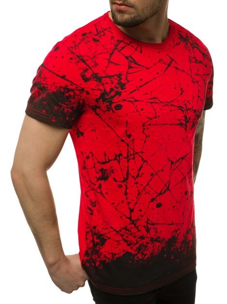 T-Shirt Homme Rouge OZONEE JS/SS11019