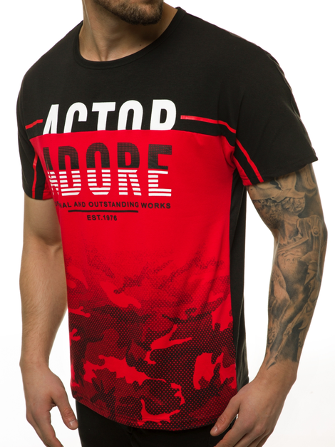 T-Shirt Homme Rouge OZONEE JS/SS11106
