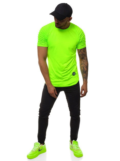 T-Shirt Homme Vert-neon OZONEE O/1256XZ