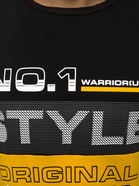 T-Shirt Homme noir-jaune OZONEE JS/SS10900