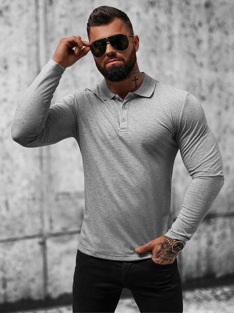 T-shirt à manches longues homme gris OZONEE O/B263