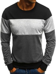 OZONEE JS/J61 Sweatshirt Homme Gris noir