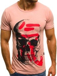 OZONEE MECH/2045 T-Shirt Homme Rose clair