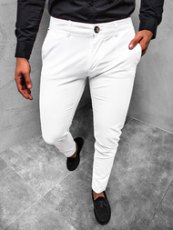 Pantalon Chino Homme Blanc OZONEE JB/JP1146/2