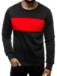 Sweatshirt Homme Noir et Rouge OZONEE JS/2020/18