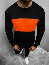 Sweatshirt Homme noir et orange OZONEE JS/2010Z
