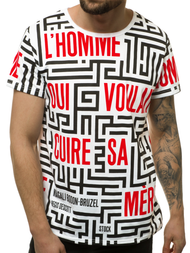 T-Shirt Homme Blanc OZONEE JS/KS2020