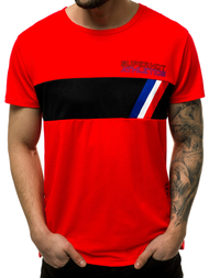 T-Shirt Homme Rouge OZONEE JS/KS1957