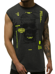 T-Shirt Homme jaune et graphite OZONEE MACH/M1212