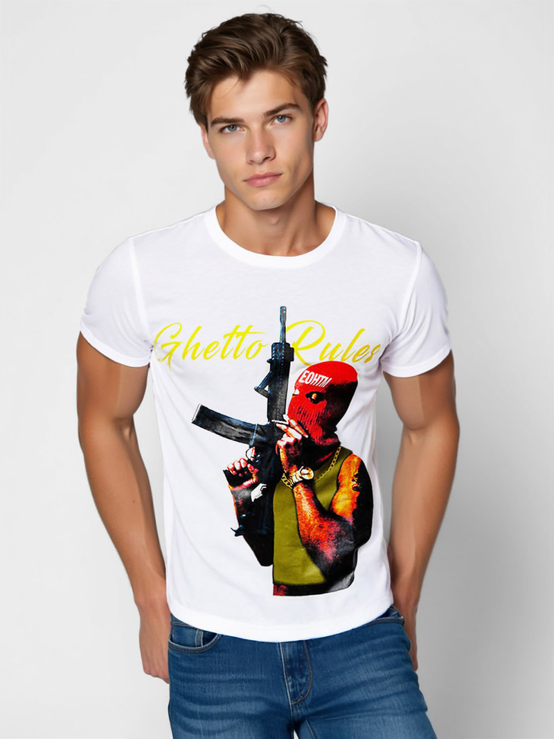 T-shirt Homme Blanc OZONEE O/T129/1Z