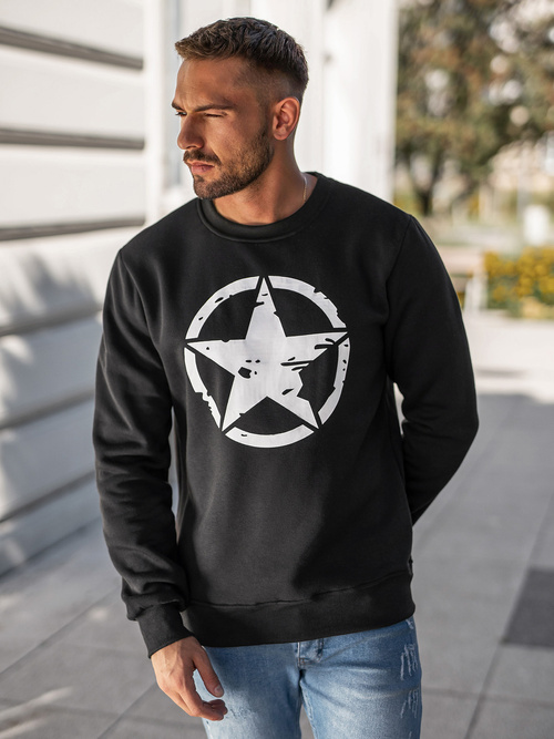 Sweatshirt Homme Noir OZONEE JS/8B1761/3