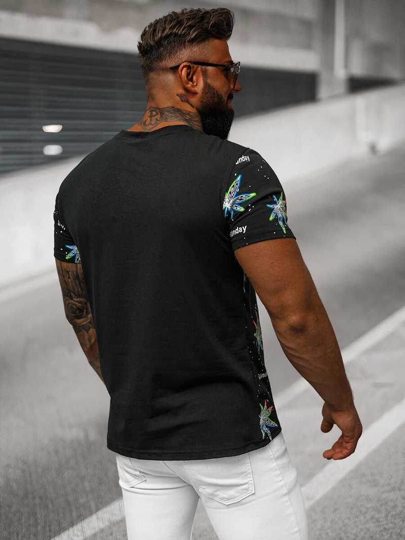 T-shirt Homme Noir OZONEE O/T136/3