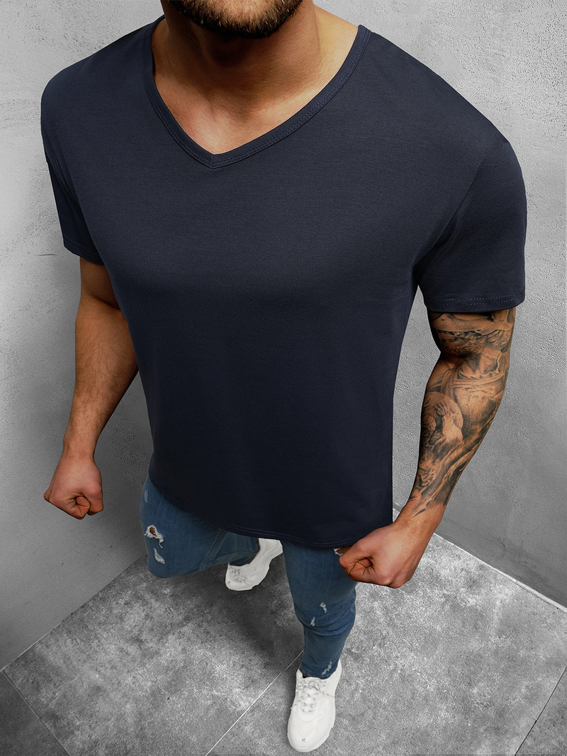 T-Shirt Homme Bleu foncé OZONEE 712007