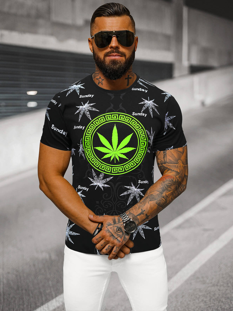 T-shirt Homme Noir OZONEE O/T139/3