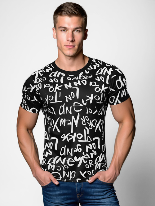T-shirt Homme Noir OZONEE O/T1268/3Z