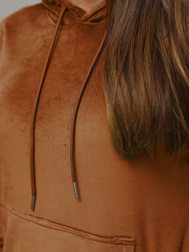 Ensemble survêtement femme en velours marron OZONEE O/8C1175/33Z