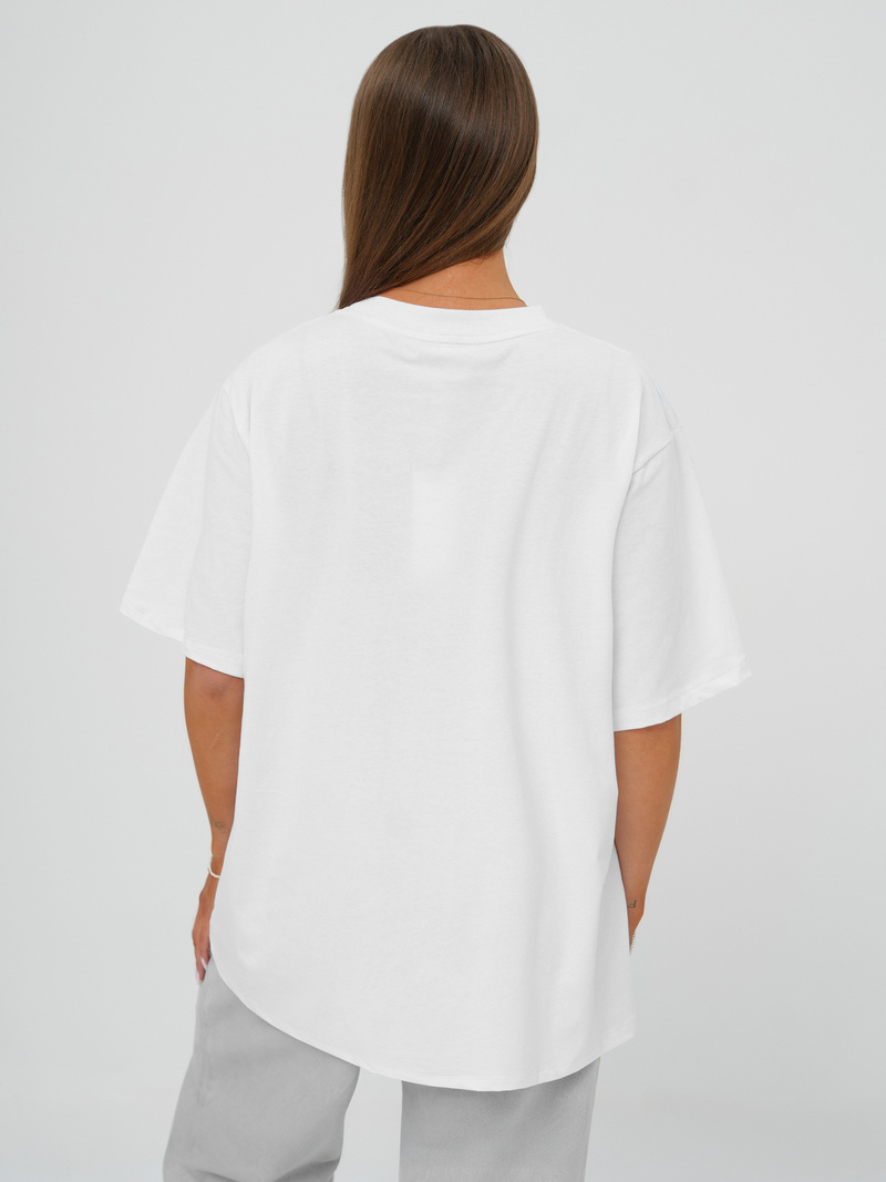 T-shirt femme blanc OZONEE DJ77423