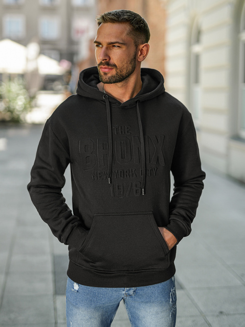 Sweatshirt à capuche homme noir OZONEE JS/8B1776/3