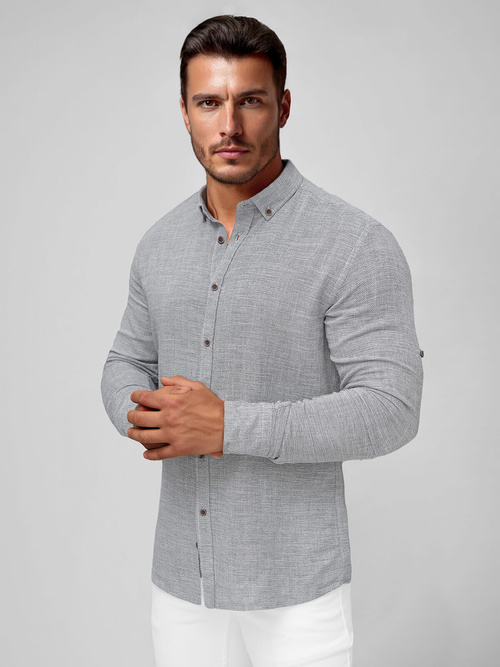 Chemise homme gris OZONEE O/V155