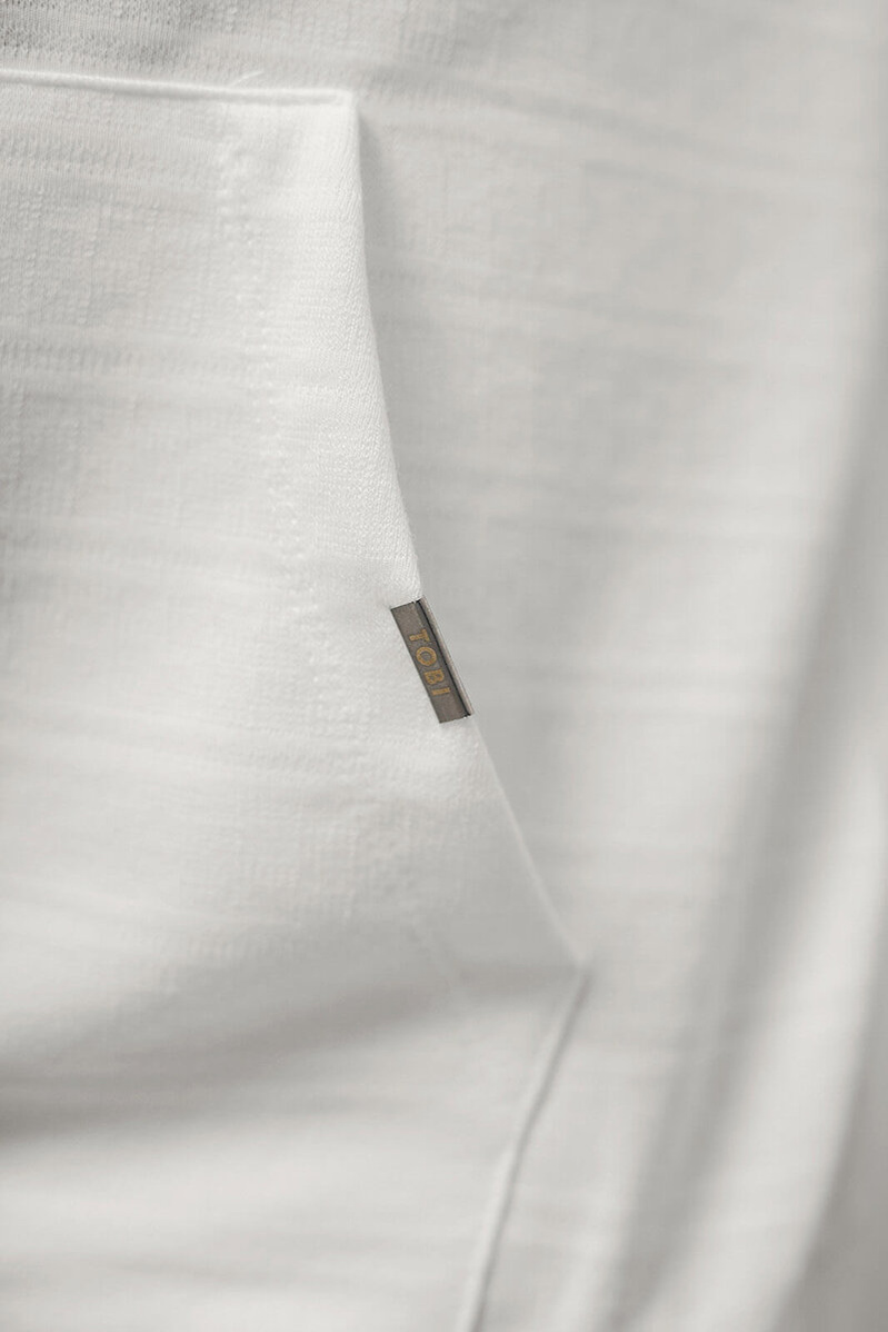 Sweatshirt à capuche homme ecru OZONEE O/TB2272