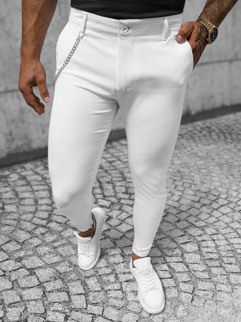 Pantalon Chino Homme Blanc OZONEE DJ/550170