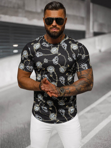 T-shirt Homme Noir OZONEE O/PT012