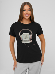 T-shirt femme noir OZONEE DJ77806