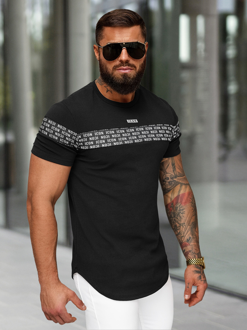 T-shirt Homme Noir OZONEE O/B1216