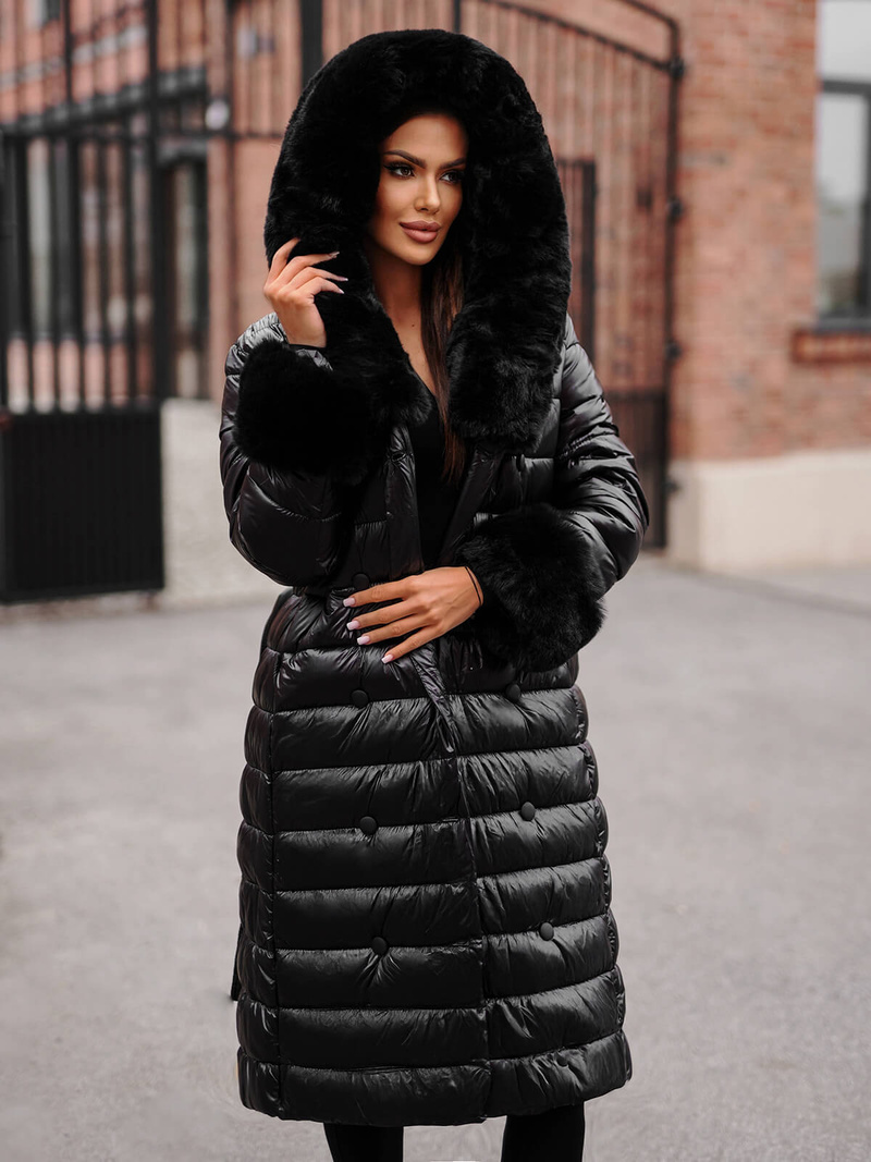 Manteau Femme Noir OZONEE JS/5M3160/392Z