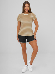 T-shirt Femme Beige OZONEE JS/96T659/6