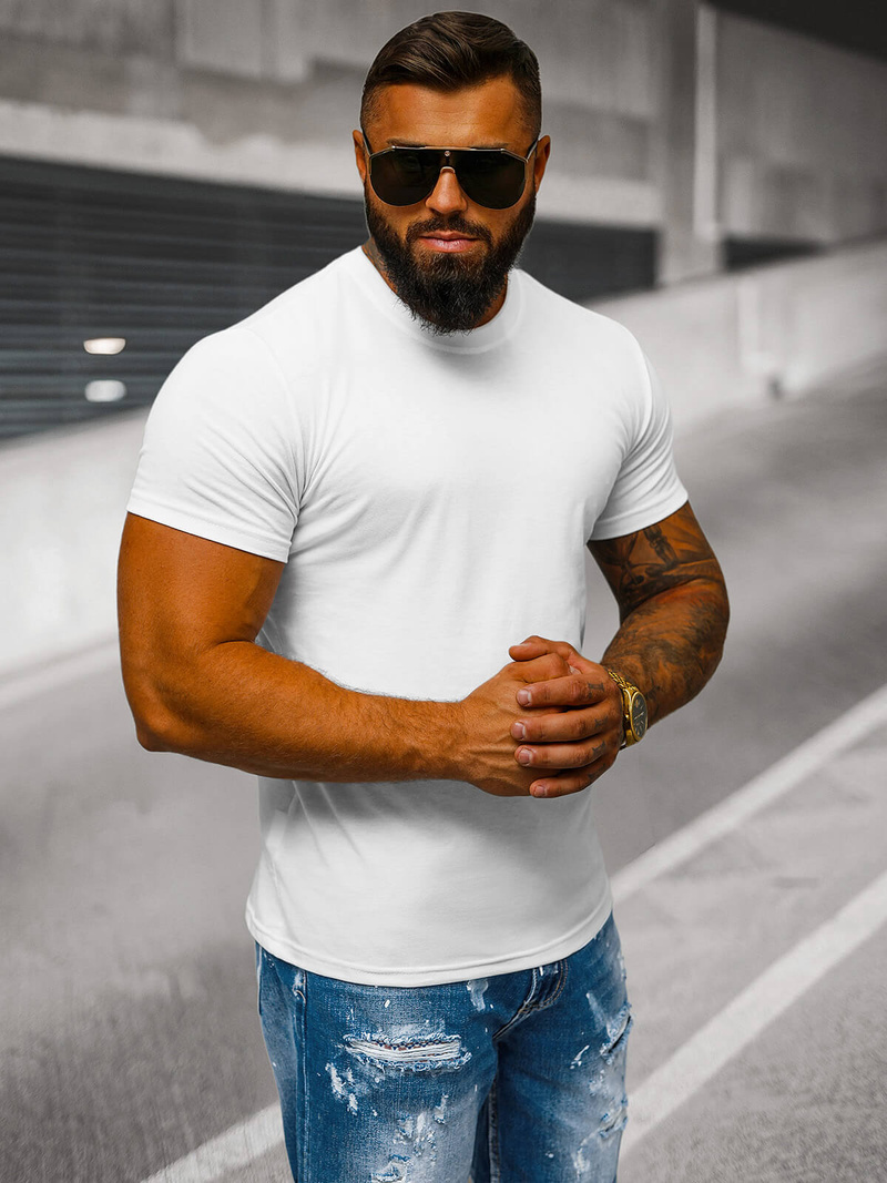 T-shirt Homme Blanc OZONEE JS/712005Z