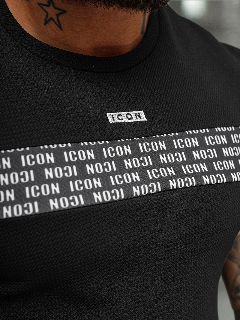 T-shirt Homme Noir OZONEE O/B1216