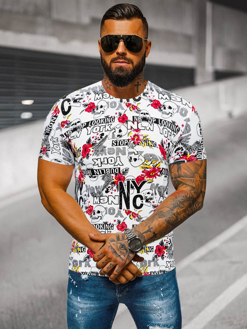T-shirt Homme Coloré OZONEE O/BL63Z