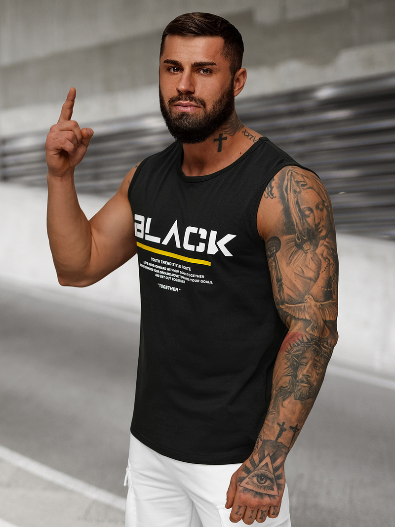 T-shirt Homme Noir OZONEE JS/8B1712/3