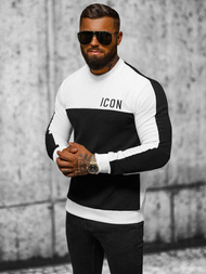 Sweatshirt Homme Blanc et Noir OZONEE O/P2032