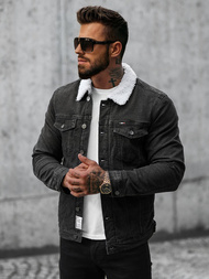 Veste en jean Homme noir OZONEE NB/MJ517NZ