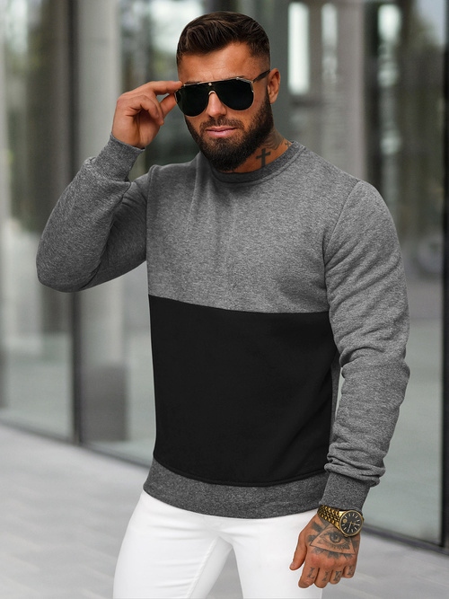 Sweatshirt homme gris foncé OZONEE JS/8B1305/5