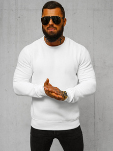 Sweatshirt Homme Blanc OZONEE JS/2001-10Z