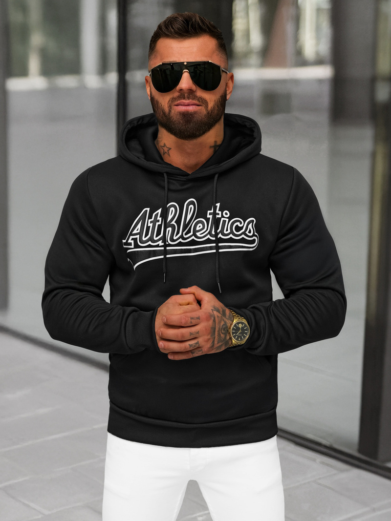 Sweatshirt à capuche homme noir OZONEE JS/27B6508/3