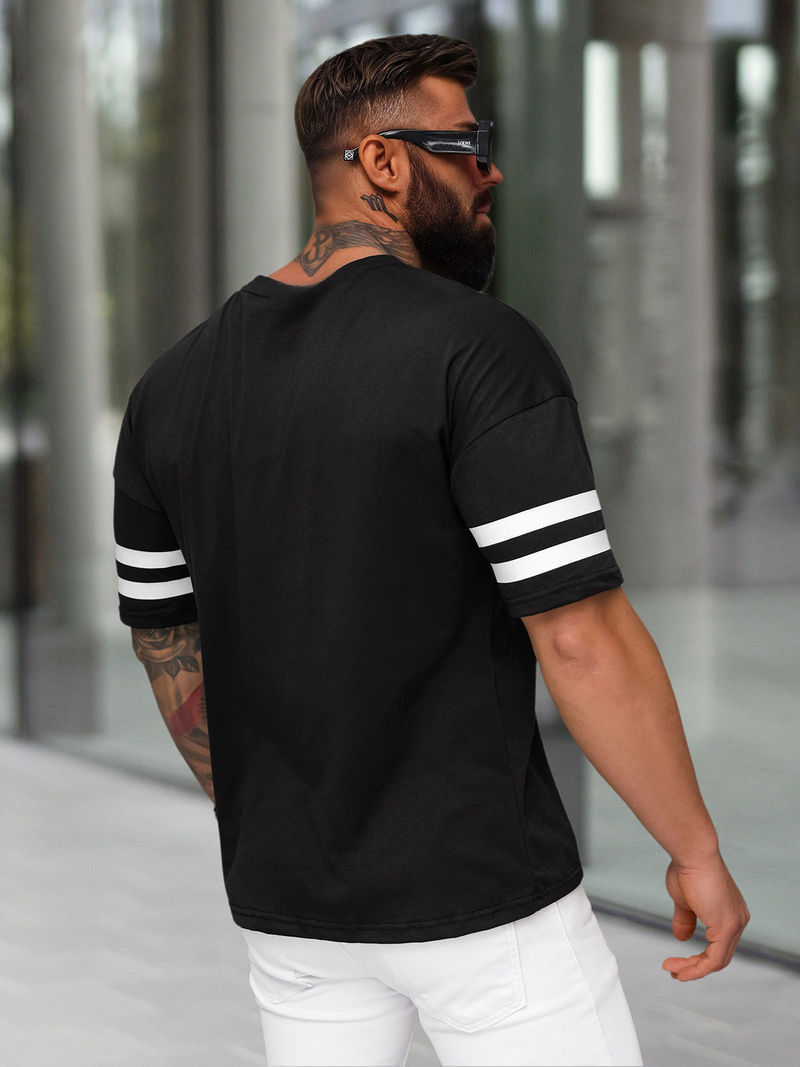 T-shirt Homme Noir OZONEE JS/8B1372/3