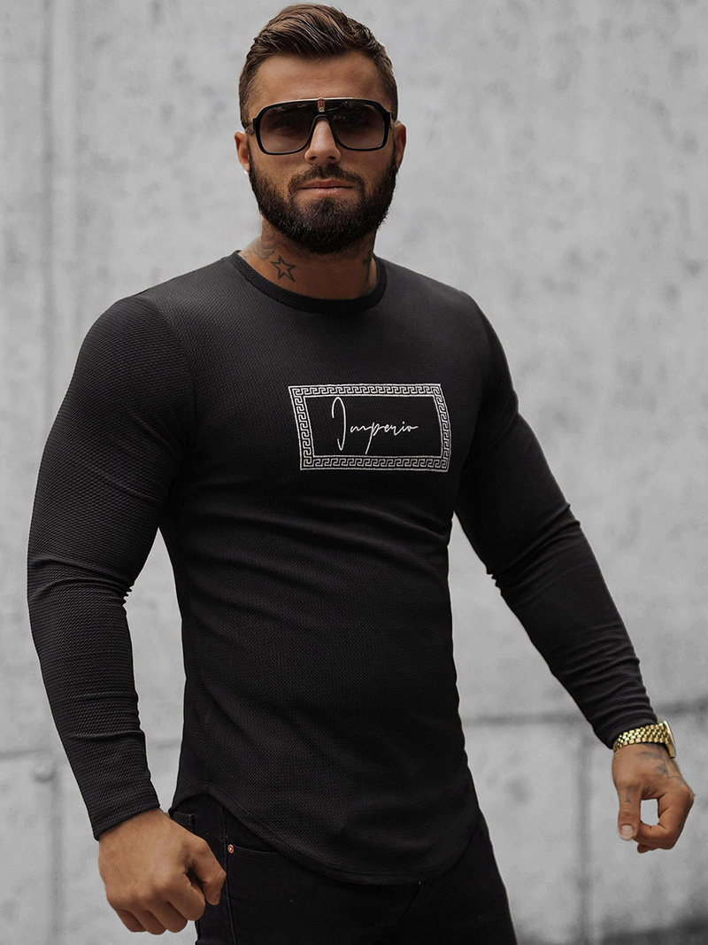 Sweatshirt Homme Noir OZONEE O/D7192