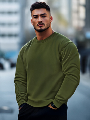 Sweatshirt Homme Kaki OZONEE JS/2001-10Z