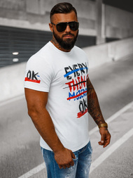 T-shirt Homme Blanc OZONEE O/8T1266/1