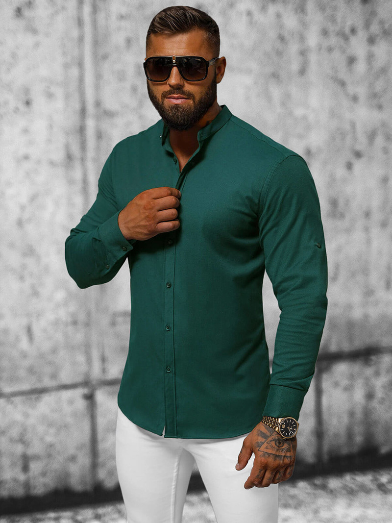 Chemise Homme Vert Foncé OZONEE O/V53
