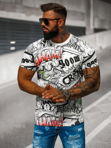 T-shirt Homme Blanc OZONEE O/T137/1