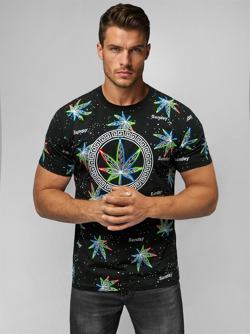 T-shirt Homme Noir OZONEE O/T136/3Z